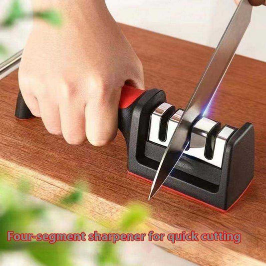 3-Stage Knife & Scissor Sharpener – Stainless Steel Handheld Tool