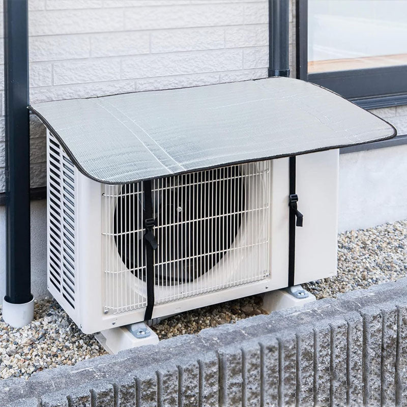 AC Outdoor Unit Aluminium Protector Cover with Straps – Waterproof Sun & Rain Shield