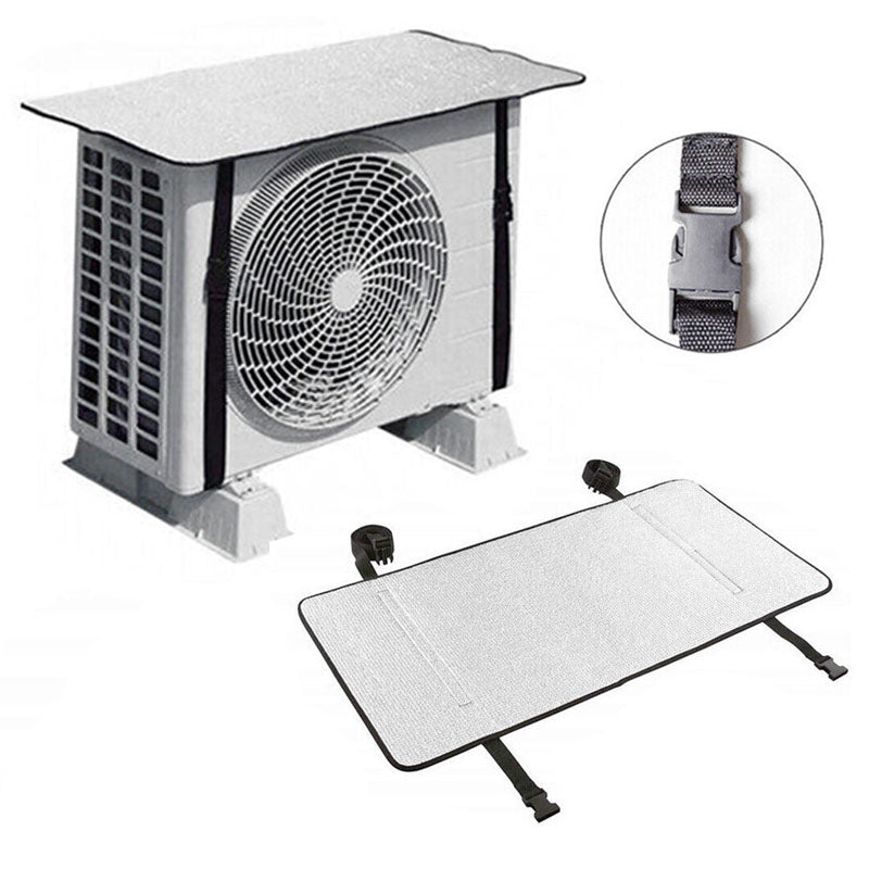 AC Outdoor Unit Aluminium Protector Cover with Straps – Waterproof Sun & Rain Shield