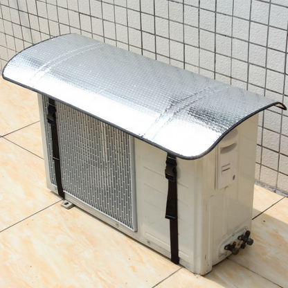 AC Outdoor Unit Aluminium Protector Cover with Straps – Waterproof Sun & Rain Shield