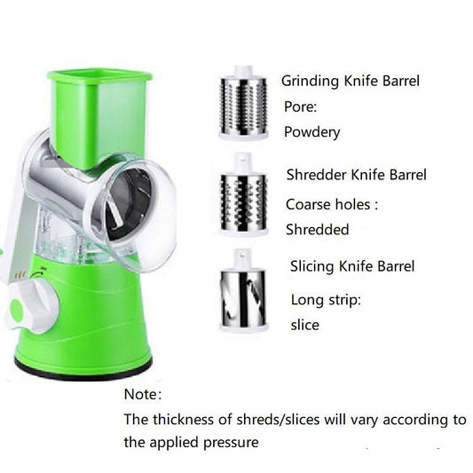3-in-1 Rotary Vegetable Slicer | Salad & Fries Prep in Seconds
