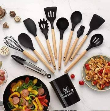 12 Piece Silicone Kitchen Utensils Set – Heat Resistant Cooking Tools
