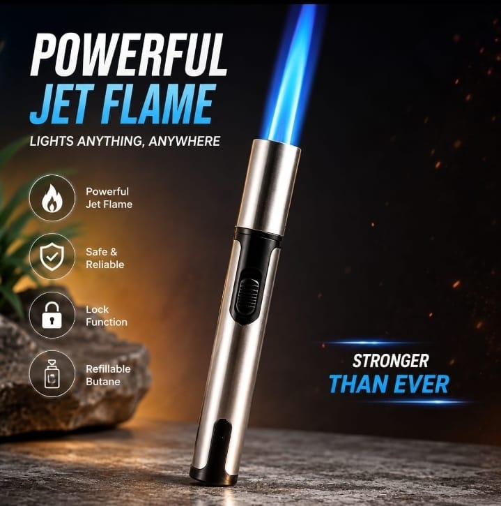 Powerful Jet Flame Lighter – Refillable Butane Torch