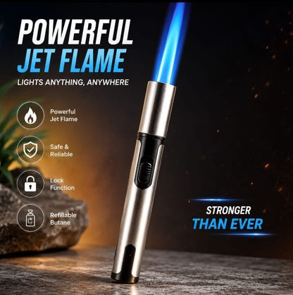Powerful Jet Flame Lighter – Refillable Butane Torch